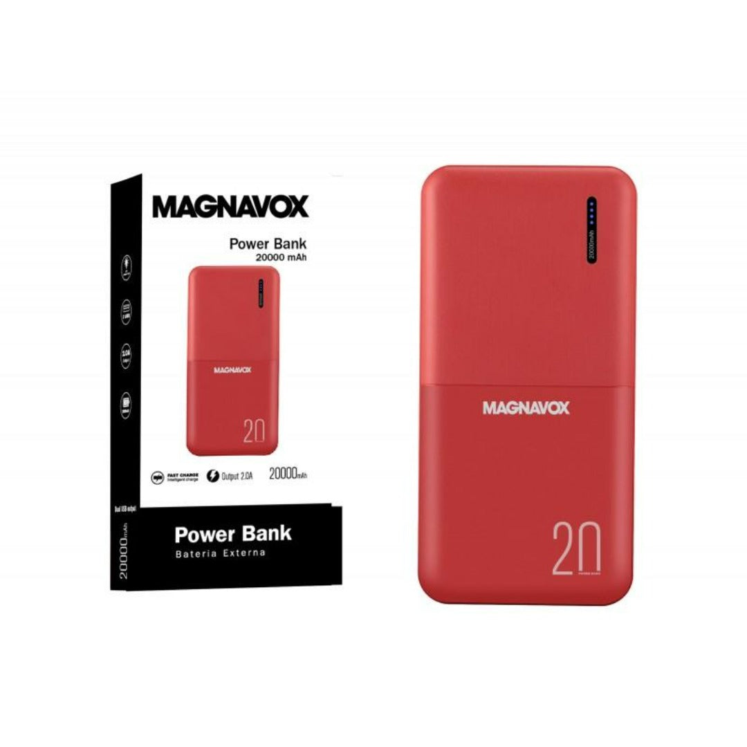 Cargador Portatil PowerBank 20,000 mAh, Rojo