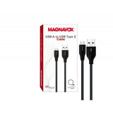 Cable USB-A a USB-C, 1.5Mts de largo, Negro