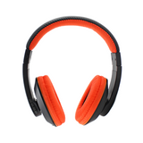 Audífonos JINGLE Inalámbricos Negro/Naranja Sonido estéreo premium Micrófono incorporado y botón de respuesta, Bluetooth. Teclas de acceso directo. Diseño compacto y plegable. Cómoda diadema acolchada y almohadillas suaves para los oídos. Parlante de rango dinamico de 40mm. Bateria de 200 mah 140 hrs reposo 4 hrs uso.
